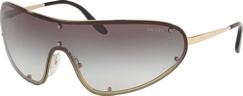 Prada PR 73VS ZVN0A7 Gold Metal Oval Sunglasses Grey 